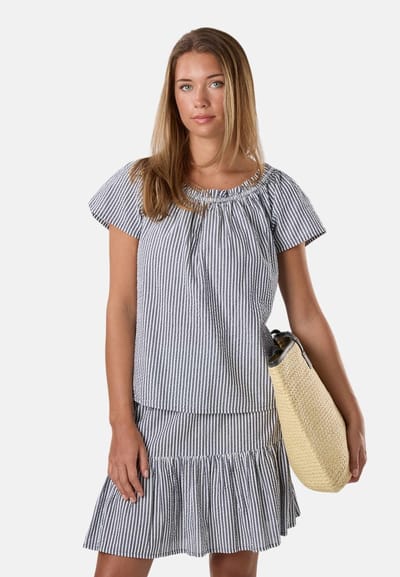 Seaside Marina Seersucker Singoalla Top – Damesblouse – Maat 36