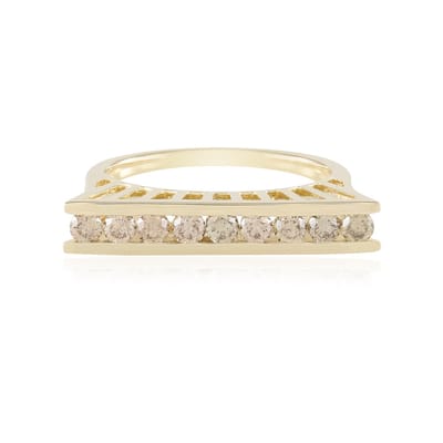 Cavill - 375 Geelgouden Ring met 9 I2 Champagne Diamanten - Ronde Briljant Slijpsel - Luxe, Elegante Ring - 0,585 ct - Dames Sieraad