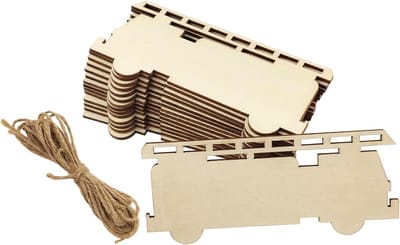 30 stuks houten brandweerwagen uitsparingen 10 cm - onafgewerkt hout voor knutselen en decoratie