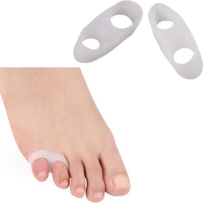 Teenspreider - teencorrector - teenbeschermer - siliconen - kleine teen wit 2 stuks