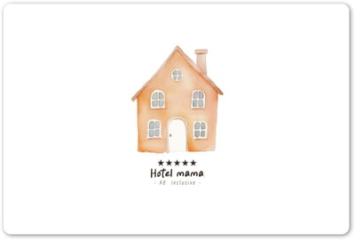 Placemats 45x30 cm - Placemat kunststof - 1 stuk - Oranje - Huisje - Quote - Hotel - Borden onderleggers - Decoratie voor op tafel - Keuken tafeldecoratie accessoires - Vinyl onderlegger - Tafelversiering