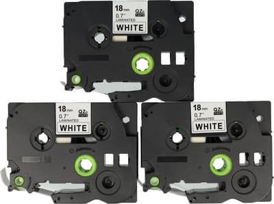 Dappaz - 3 stuks Brother Labeltape TZe-241 Compatible - Zwart op Wit - 18 mm x 8 m - Geschikt voor de Brother P-touch