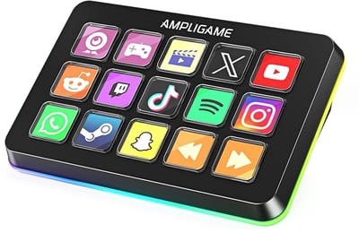 FIFINE D6 - Mixer - RGB Studio Controller - 15 LCD Aanpasbare Toetsen - Podcast / Streaming / Gaming - Inclusief Gratis Software - Zwart