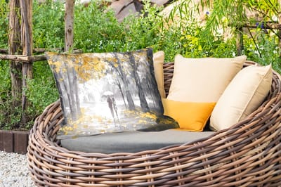 Buitenkussens - Natuur - Geel - Park - Zwart - Wit - 60x40 cm - Weerbestendig