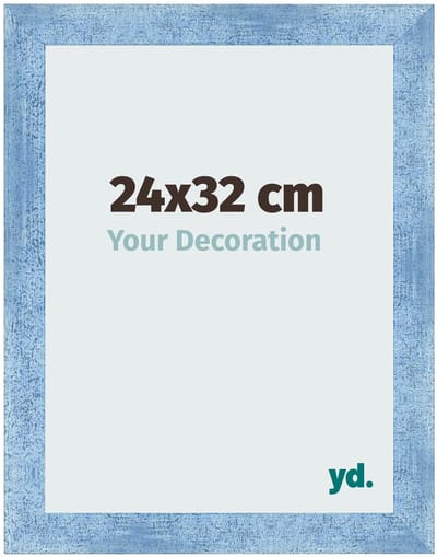 Your Decoration - Fotolijst 24x32 cm - MDF - Helder Blauw Geveegd - Pisa