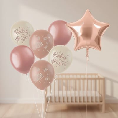 Ballonnen Baby Meisje – Babyshower Decoratie – Roze & Roségoud