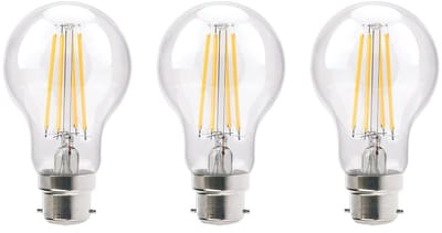 VITO LED Filament Lamp A60 B22 - 8W (vervangt 75W) - 1000lm - 2700K - Ø64mm - 220-240V - Energiezuinig - 3 stuks