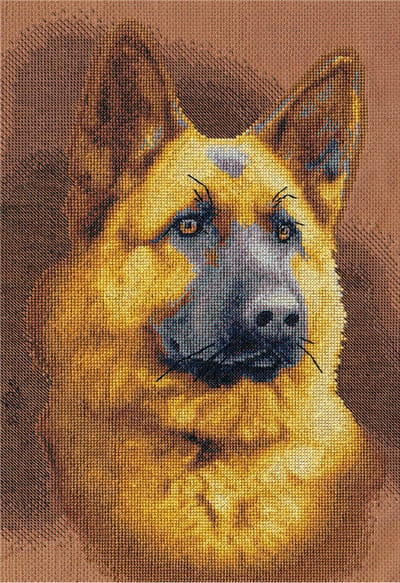 Borduurpakket  German Sheperd - Duitse herder met telpatroon PANNA
