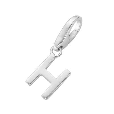 Giorgio Martello letter H charm | bedel | hanger | gerhodineerd zilver 925/000 | memorie sieraad herinnering |