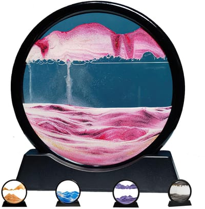 MTTProducts - 3D Hourglass - Veranderlijk zandkunst - Aantrekkelijke decoratie - Roze - Sand art - Ideaal voor kantoor en woonkamer - 12 inch