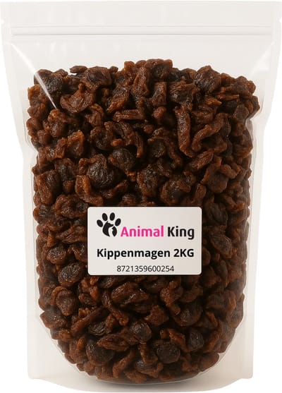 Animalking Kippenmagen 2 Kilo Hond - Hondensnacks Gedroogd - Hondensnack voor Elke Levensfase