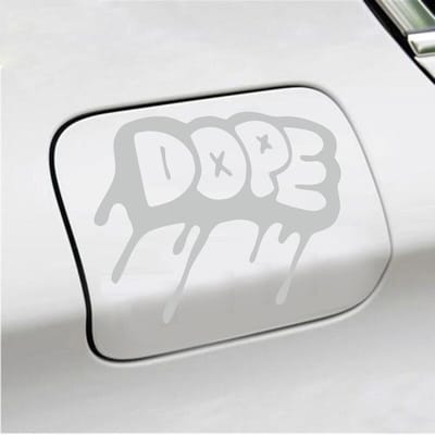 Bumpersticker - Dope - 12,3 X 14,8 - Licht Grijs