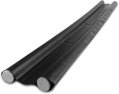 Dubbele Tochtstrips voor Onder Deur - Windstopper Afsluiting voor Tocht, Kou en Geluid - 96 cm, Zwart/Grijs