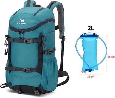 CarryQuest® - 30L Hydratatierugzak - Duurzame Nylon Hiking Backpack met Watercompartiment, Drinksysteem, Rugventilatie, Verstelbare Schouderbanden & Front-/Toploader - 49x28x19 cm - Blauw
