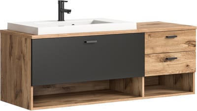 xonox.home Wastafel incl. wasbak Grado Nox eiken imitatie 140x50x48 cm