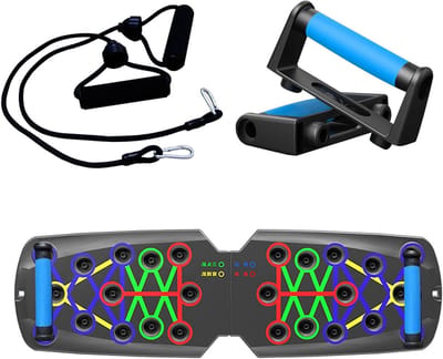 Multifunctioneel Opvouwbaar Push Up Bord met Weerstandsband, 28-in-1 Thuis Gym, Krachttraining en Vetverbranding voor Mannen en Vrouwen, Ideaal voor Fitness en Training