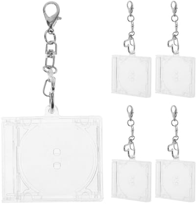 Dailygoods- CD-Sleutelhanger Miniatuur - Transparante DVD-Hoesjes - Sleutelhanger Maken - Albumhouder - Hartvormige Sluiting - Uniek Verzamelstuk