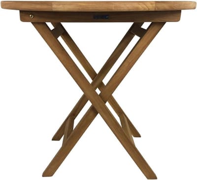 Ronde Klaptafel - Buitenmeubel Teak - Buiten Eten - FSC Gecertificeerd - 80 x 80 cm - Houtkleurig
