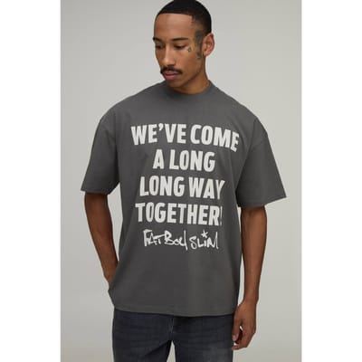 Oversized T-shirt Met Fat Boy Slim Licentieprint | Charcoal | Size Medium