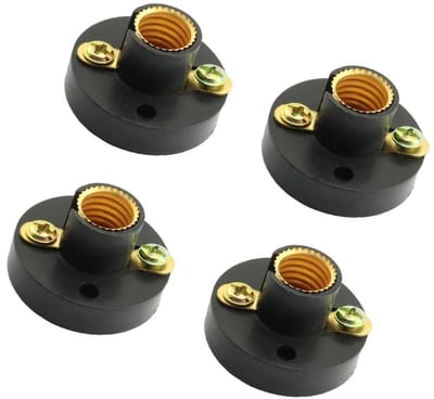 Dailygoods - Dailygoody - Mini Lamp Houder - Schroef Lamp Bases - Duurzaam en Stevig - Zwart - Gloeilamp Sockets - Ideaal voor Onderwijs Experimenten - 4 Stuks