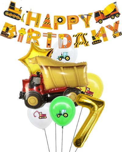 Snoes Cijfer Ballon Nummer 7 - Vrachtwagen - Plus Vrachtwagen set Ballonnen Feestdecoratie - Helium Ballon - Kinderen