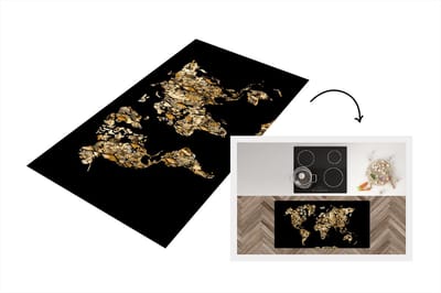 Keukenloper - Loper keuken - Wereldkaart - Slangenprint - Luxe - 120x60 cm - Keukenloper vinyl