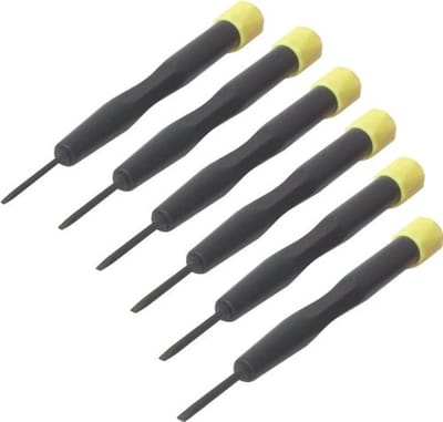 Schroevendraaierset voor elektronica met sleufkop - 6-delige set met diverse maten