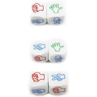 Grappige 2 Stuks Vinger Raden Spel Dobbelstenen Steen Papier Schaar Spel Speelgoed Schaar Steen Boson Familiefeest Bordspellen white