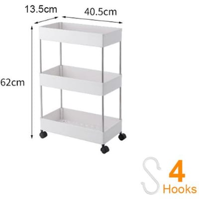 2/3/4 Tier Slanke Smalle Opslagwagen Mobiele Plank Unit Lade Organisator Uitschuifbare Trolley Winkelwagen Rek Voor Keuken Badkamer Wasserij