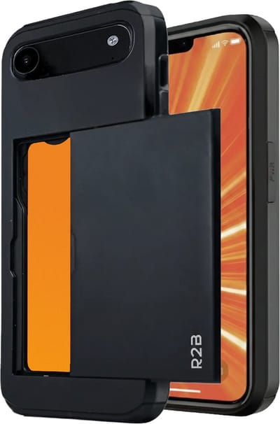 R2B Hoesje geschikt voor iPhone 17 Air met Pasjeshouder - 3 Pasjes - Screenprotector - Telefoonhoesjes - Gsm Hoesje - Phone Case - Model Utrecht