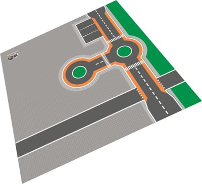 BrickDoo's BrickMaps 12333001 Neighborhood - Wegplaat speelmat geschikt voor LEGO City - Formaat gelijk 3x3 bouwplaat