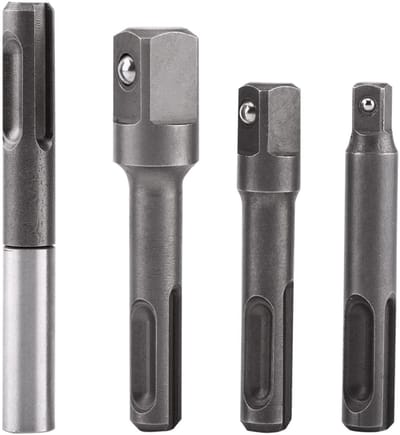 Dailygoods - Bitverlengingsset - Boorverlenger - Duurzaam - Zwart - Adapter - Voor boren en bits - Chroom Vanadium - Geschikt voor SDS-boren - Carbon...
