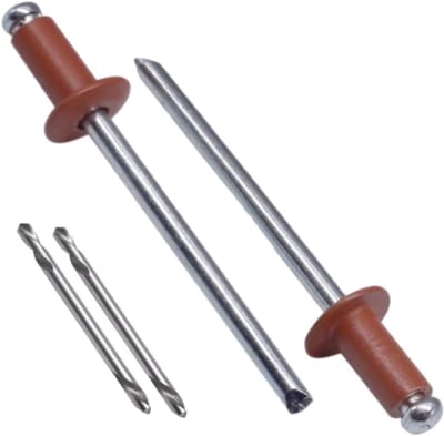 SKIR'CO (800 stuks) Geschilderde Blinde Klinknagels 4,0 x 8 mm, Aluminium Pop Klinknagels, Boor Inbegrepen (Koper Bruin RAL 8004)