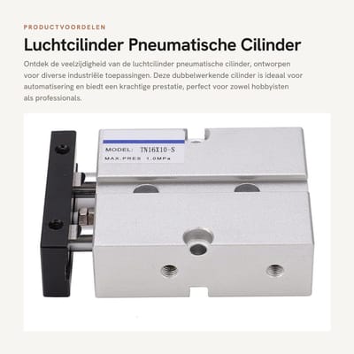 Dailygoods- Luchtcilinder Dubbelwerkend - Roestvrij Aluminiumlegering - 10-200mm - Hoge Precisie - Corrosieweerstand - Compacte Structuur - Pneumatische Cilinder