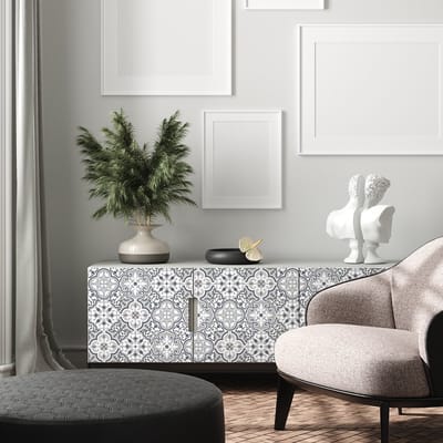 Decoratieve meubelstickers - 24 authentieke CRISKIA cementtegel meubelstickers - 24 stickers 10x10cm