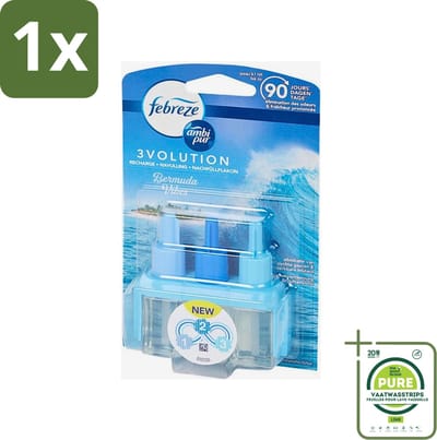 1 x Ambi Pur 3volution - Bermuda Vibes Navulling - Luchtverfrisser - 20 ml - Oceaanfrisse Geur - Luchtverfrisser - Geurverspreiding - 3Volution Systeem - Geurintensiteit
