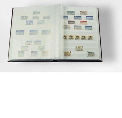 Leuchtturm Postzegelinsteekalbum Basic W 32 witte bladzijden - rood