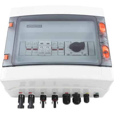 Boîtier de Combinateur PV 2 Entrées 1 Sortie IP65 Étanche Extérieur Boîtier de Combinateur Solaire 1000V 32A avec Interrupteurs Isolés