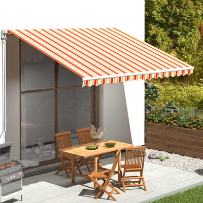 vidaXL - Vervangingsdoek - voor - luifel - 400x350 - cm - polyester - geel - en - oranje