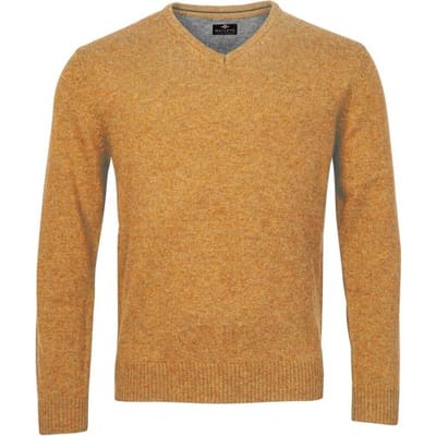 Baileys Trui Lambswool V-Neck Single Knit Goudgeel / male