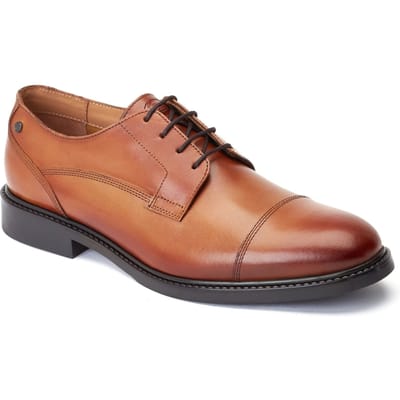 Base London Magnus Leren Herenschoenen In Verbrand Bruin Oxford-Stijl