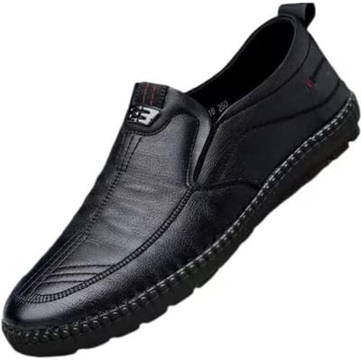 Leren Herenschoenen Ademend Zakelijk Zomer Instappers Loafers Man Casual Zwarte Flats Rijschoenen Mocassins 39 black