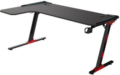 Livista® RGB Gaming Bureau L-vormig – 160×100×73 cm – Touch Control LED Verlichting – Ergonomisch Hoekbureau – Carbon Fiber Afwerking – Kabelmanagement, Bekerhouder & Headset Haak – Zwart