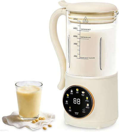 Havermelk- en notenmelkmachine met 16 messen, 9 functies, LED-display, zelfreiniging en warmhoudfunctie