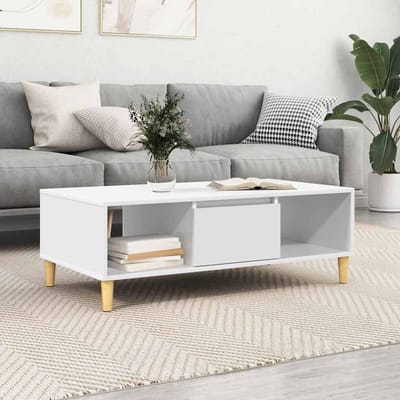 vidaXL - Salontafel - Wit - 102 - x - 55 - x - 35 - cm - Bewerkt - hout