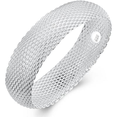 Hete Verkoop Sterling Armbanden Dames Geweven Mesh Armband Sieraden Grote Promotie white