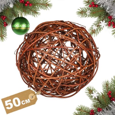 BOGATECO decoratieve bal 50 cm | Wilgenbal in 4 maten | Wilgenbal tuinbal decoratieve bal voor tuin, balkon en terras