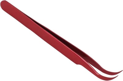 Pincet - Precisie Tool - Elektronische Reparatie - Gebogen Fijne Punt - 1 Stuks - Rood