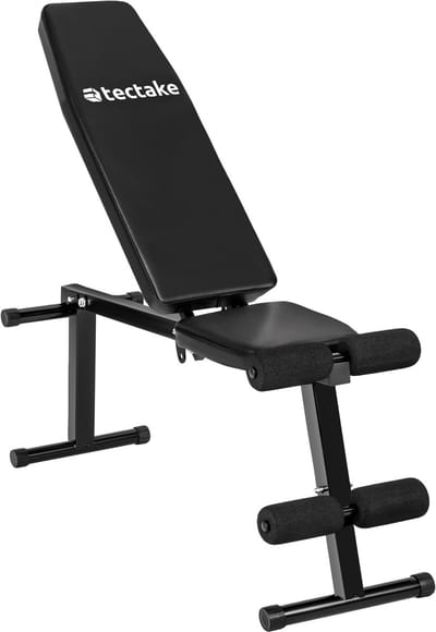 tectake® Multifunctionele Schuine Halterbank Trainingsbank | Rugleuning in 5 Standen Verstelbaar | Afmetingen (LxBxH): 125 x 34 x 129 cm - zwart