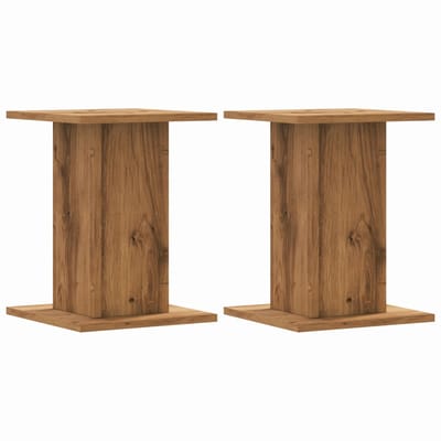 vidaXL - Plantenstandaards - 2 - st - 30x30x40 - cm - hout - artisanaal - eiken